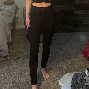 H&m super skinny high waist ankle length black denim